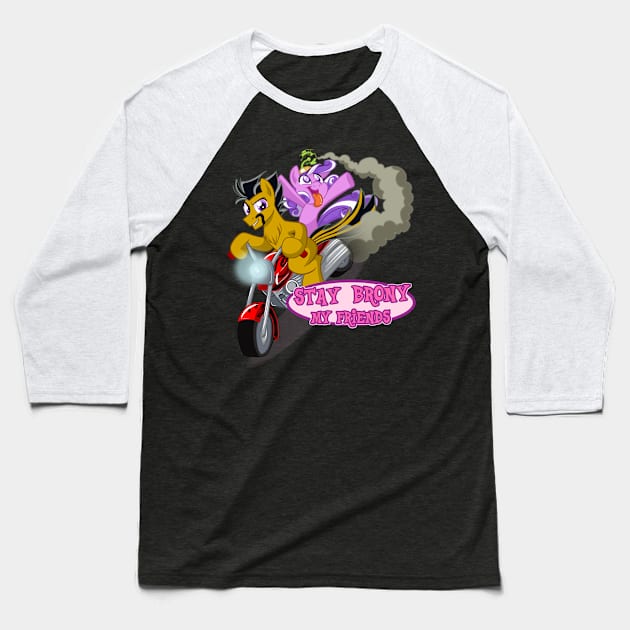 Stay Brony My Friends Bikers Baseball T-Shirt by Dustykatt